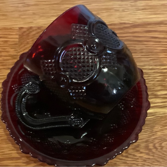 Cape Cod Cup and Saucer Ruby Red Set of 2 NOS #M - Picture 7 of 8